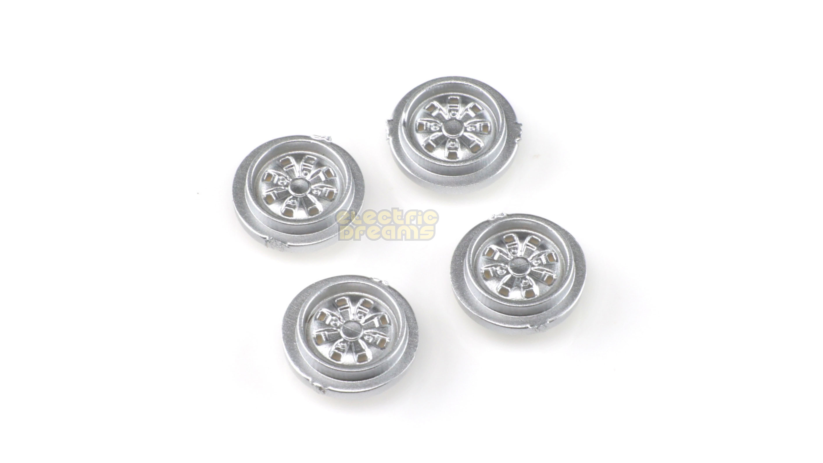 Team Slot T13019 - 13mm Pro Wheel Inserts - Ford MkII Sport - Silver - pack of 4